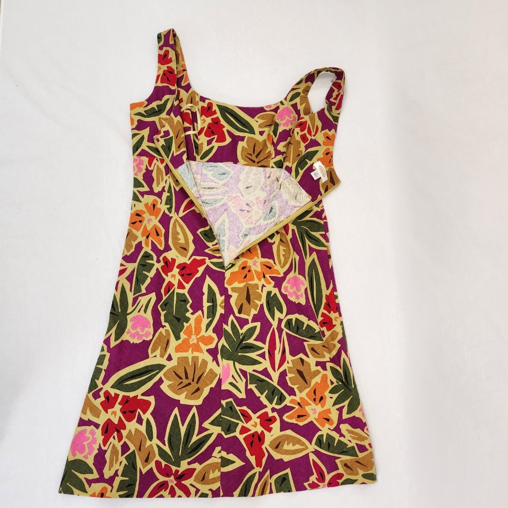 Vintage TALBOTS Fairy Cottagecore Tropical Multicolor Babydoll Dress Size 10. - Picture 9 of 16
